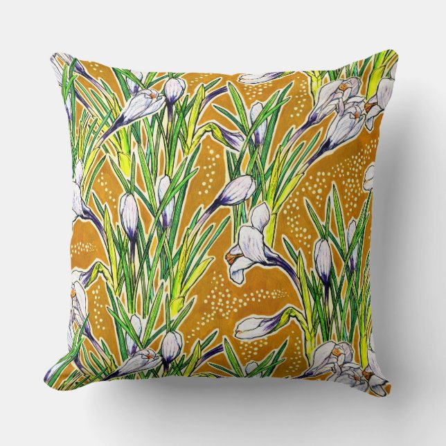 Cojín Decorativo Cruces, estampado floral, hermosas flores primaver (Anverso)