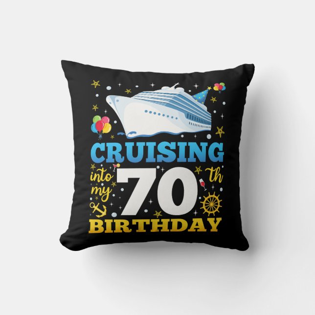 Cojín Decorativo Cruising In My 70 Birthday Party (Anverso)
