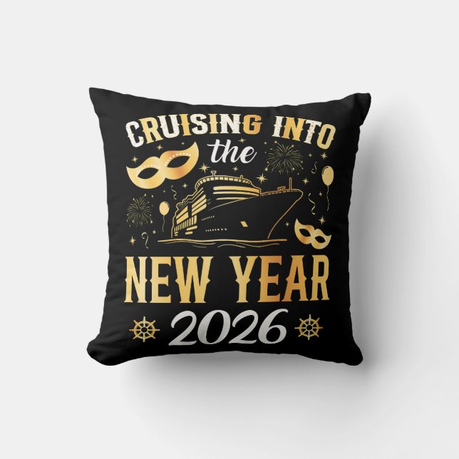 Cojín Decorativo Cruising into the New Year 2026 (Anverso)