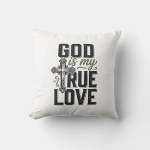 Cojín Decorativo Cruz Cristiana Dios Es Mi Verdadero Amor Vector