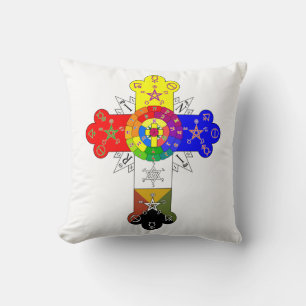 Cojín Decorativo Cruz rosada masónica