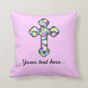 Cojín Decorativo Cruz rosada personalizada