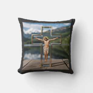 Cojín Decorativo Cruz transparente INRI