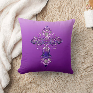 Cojín decorativo Cruzado Medieval Púrpura