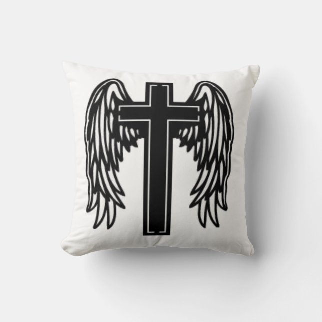 Cojín Decorativo Cruzar con alas (Anverso)