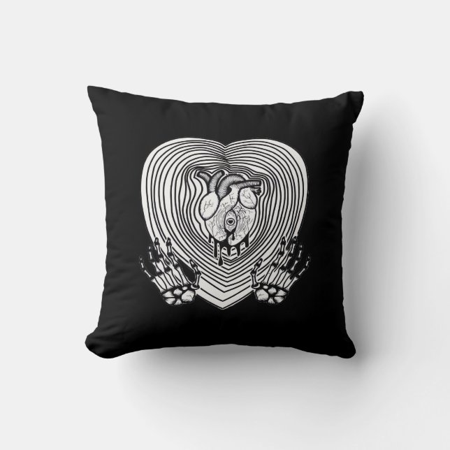 Cojín Decorativo Crying Heart Classic - Skeleton Hands Heart (Anverso)