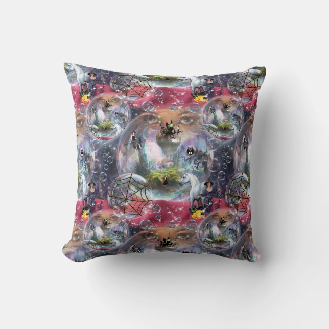 Cojín Decorativo Crystal Ball Halloween Bruja (Anverso)