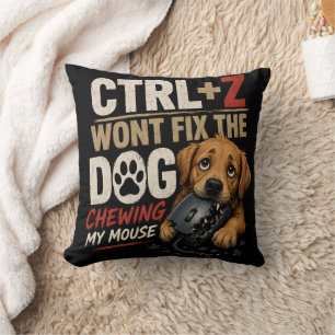 Cojín Decorativo CTRL + Z no arreglará que el perro mastique mi rat