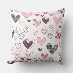 Cojín Decorativo Cuaderno de patrones de corazón geométrico moderno