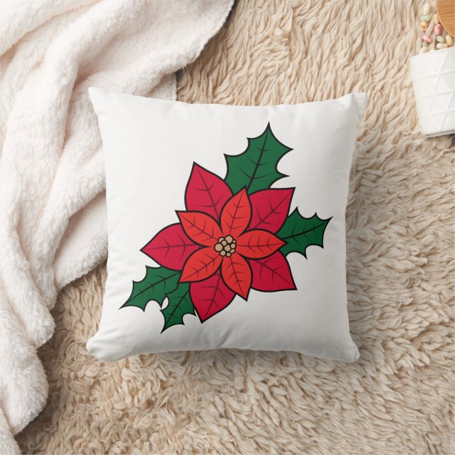 Cojín decorativo cuadrado con Navidades rojos Poin (Manta)