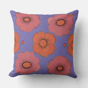 Cojín decorativo cuadrado de Afro Poppies