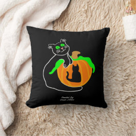 Cojín decorativo cuadrado de calabaza para gato ne