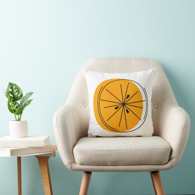 Cojín decorativo cuadrado de Citrus Naranja (Silla)