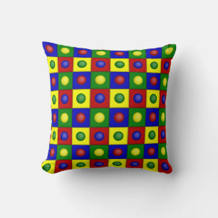 Cojín decorativo cuadrado de puntos de polka prima