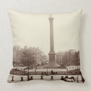 Cojín Decorativo Cuadrado de Trafalgar, Londres (foto de la sepia)