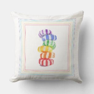 COJÍN DECORATIVO cuadrado del CANDY DE RAINBOW