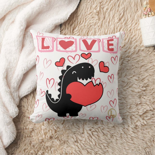 Cojín decorativo cuadrado Dino Love1 de San Valent (Manta)