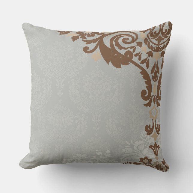 Cojín decorativo cuadrado elegante de Silver Tan (Anverso)