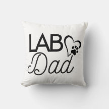Cojín decorativo cuadrado "Lab Dad"