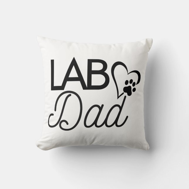 Cojín decorativo cuadrado "Lab Dad" (Anverso)