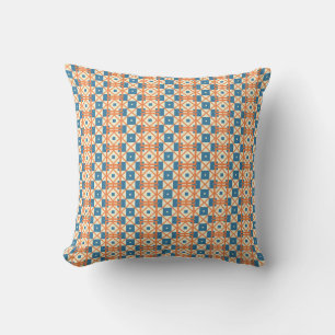 Cojín Decorativo Cuadrado naranja y azul