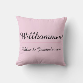 Cojín Decorativo Cuadrado Rosa Bienvenidos Dormitorio o Apartamento
