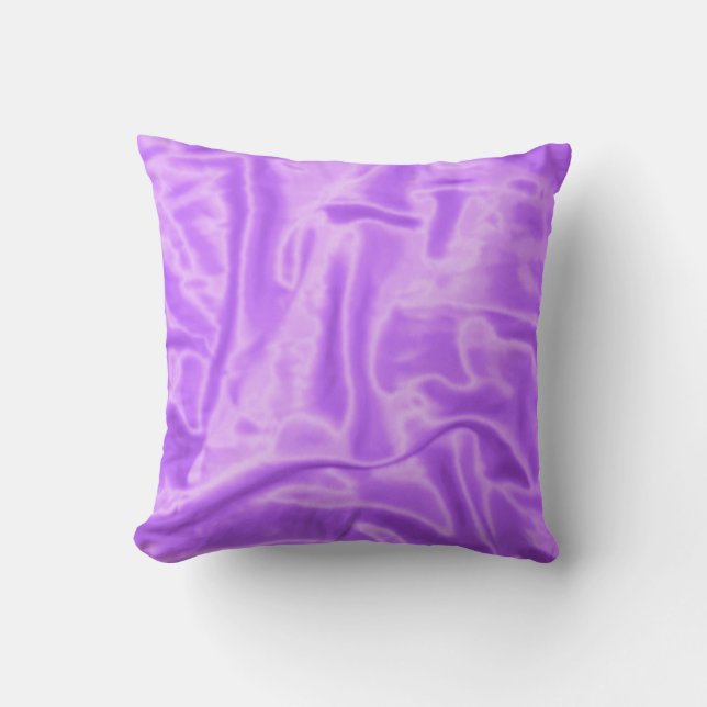 Cojín decorativo cuadrado satinado morado (Anverso)
