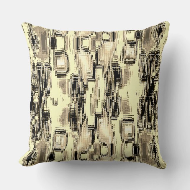 Cojín Decorativo Cuadrados abstractos formados de arañazos sobre be (Anverso)