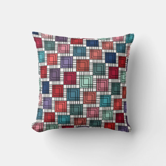 Cojín Decorativo Cuadrados art decó (Anverso)