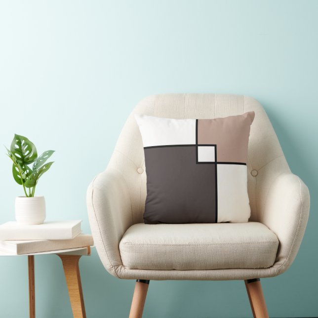 Cojín Decorativo Cuadrados blancos Taupe (Silla)