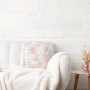 Cojín Decorativo Cuadrados Chic Rosa Rubor