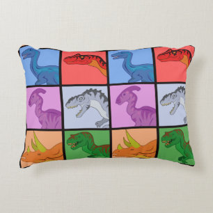 Cojín Decorativo Cuadrados de dinosaurios