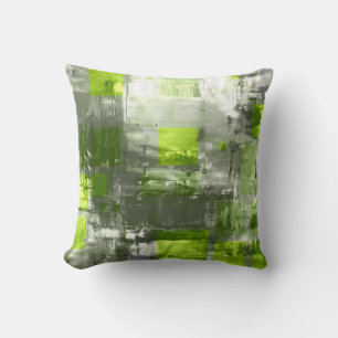 Cojín Decorativo Cuadrados de mosaic retro   Grunge verde