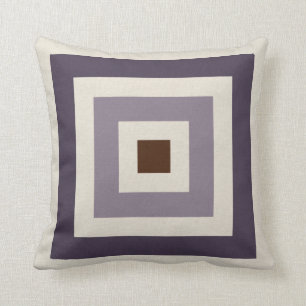Cojín Decorativo Cuadrados geométricos de ciruela malva morada