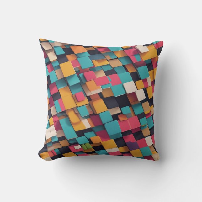 Cojín Decorativo Cuadrados gigantes y coloridos (Anverso)