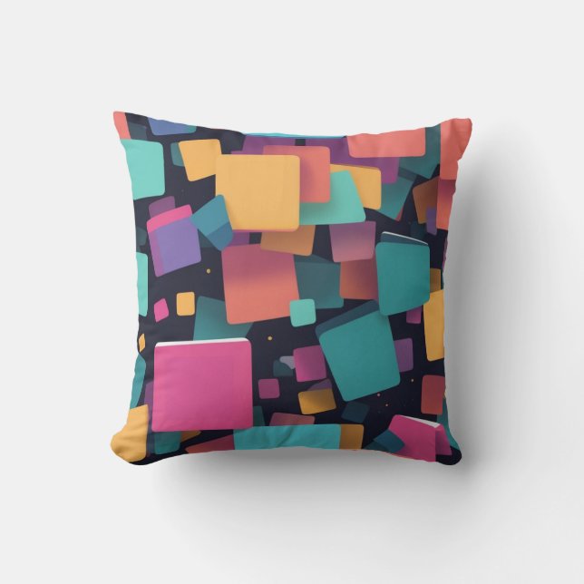 Cojín Decorativo Cuadrados gigantes y coloridos (Anverso)