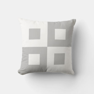 Cojín Decorativo Cuadrados grises y blancos abstractos elegantes