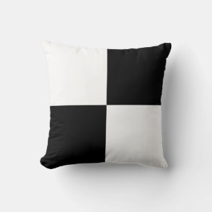 Cojín Decorativo Cuadrados Modernos de Blanco y Negro