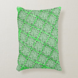 Cojín Decorativo Cuadrados, mosaico falso, follaje verde falso