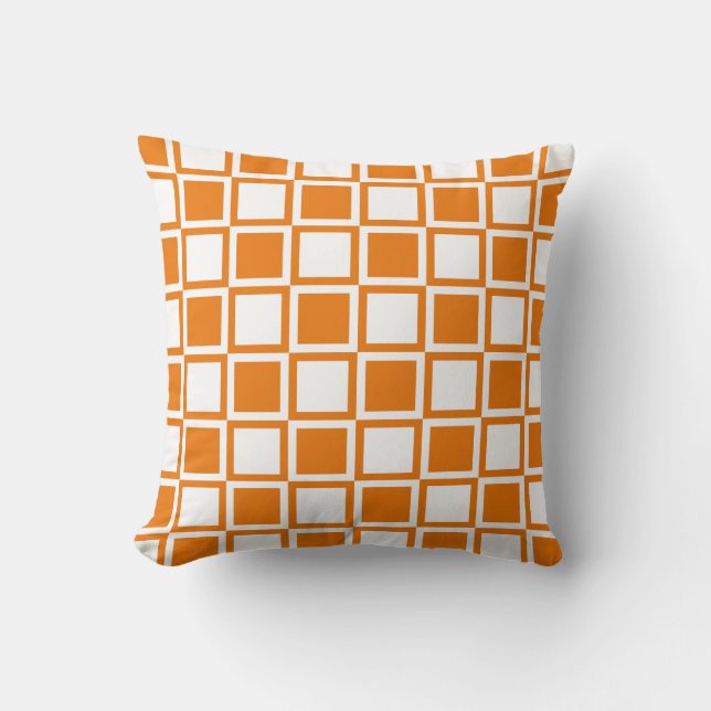 Cojín Decorativo Cuadrados Negrita Mod Orange (Anverso)