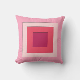Cojín Decorativo Cuadrados superpuestos de mediados de siglo - rosa