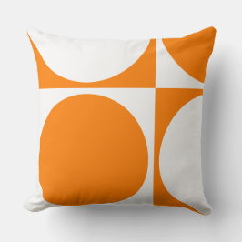 Cojín Decorativo Cuadrados y círculos Naranjas