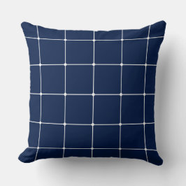 Cojín Decorativo Cuadrícula 260216 - Blanco sobre azul #001744