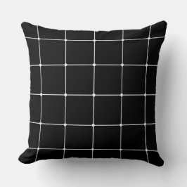 Cojín Decorativo Cuadrícula 260216 - Blanco sobre negro