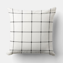 Cojín Decorativo Cuadrícula 260216 - Negro sobre blanco