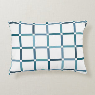 Cojín Decorativo Cuadrícula Colorida con Tonos Marinos Espacio Nega