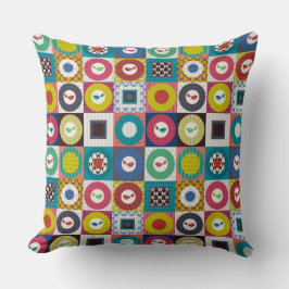 Cojín Decorativo cuadritos de pájaros pequeños