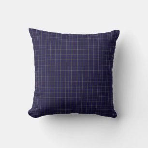 Cojín Decorativo Cuadro azul oro rojo Tattersall Brooks