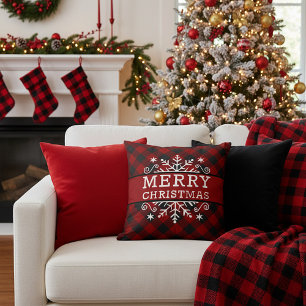 Cojín Decorativo Cuadro de Navidad alegre copo de nieve 