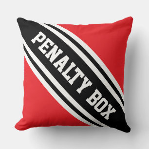 Cojín Decorativo CUADRO DE PENALIZACIÓN Rojo Brillante Negro Blanco